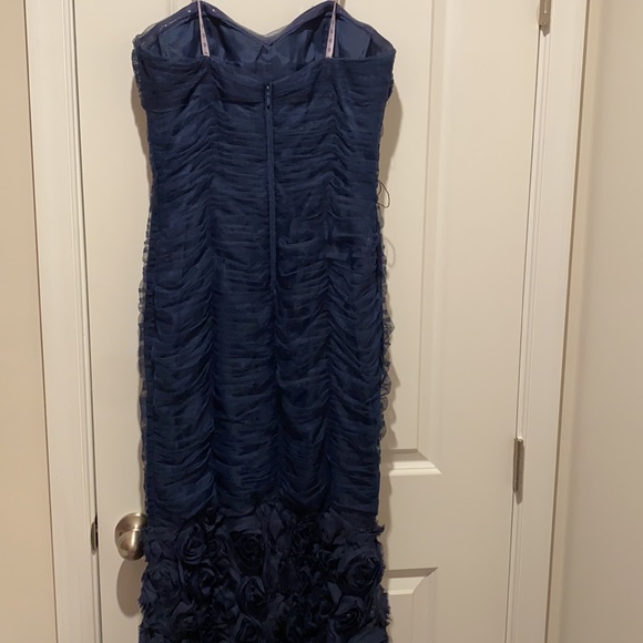 JS COLLECTION, navy blue fishtail gown , size 10 - Picture 4 of 4